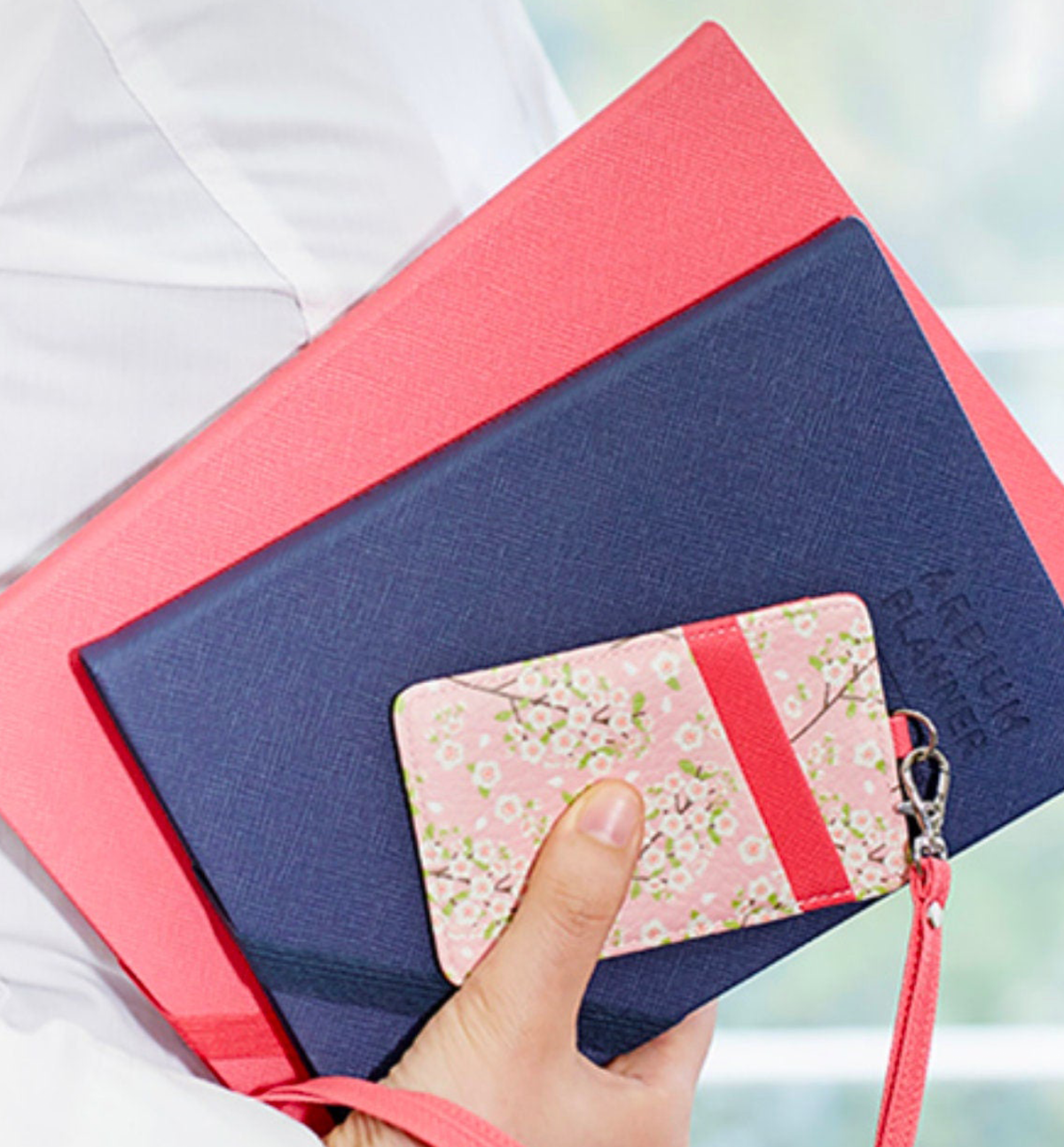 ID Card Holder + Strap [Pink Cherry Blossom]