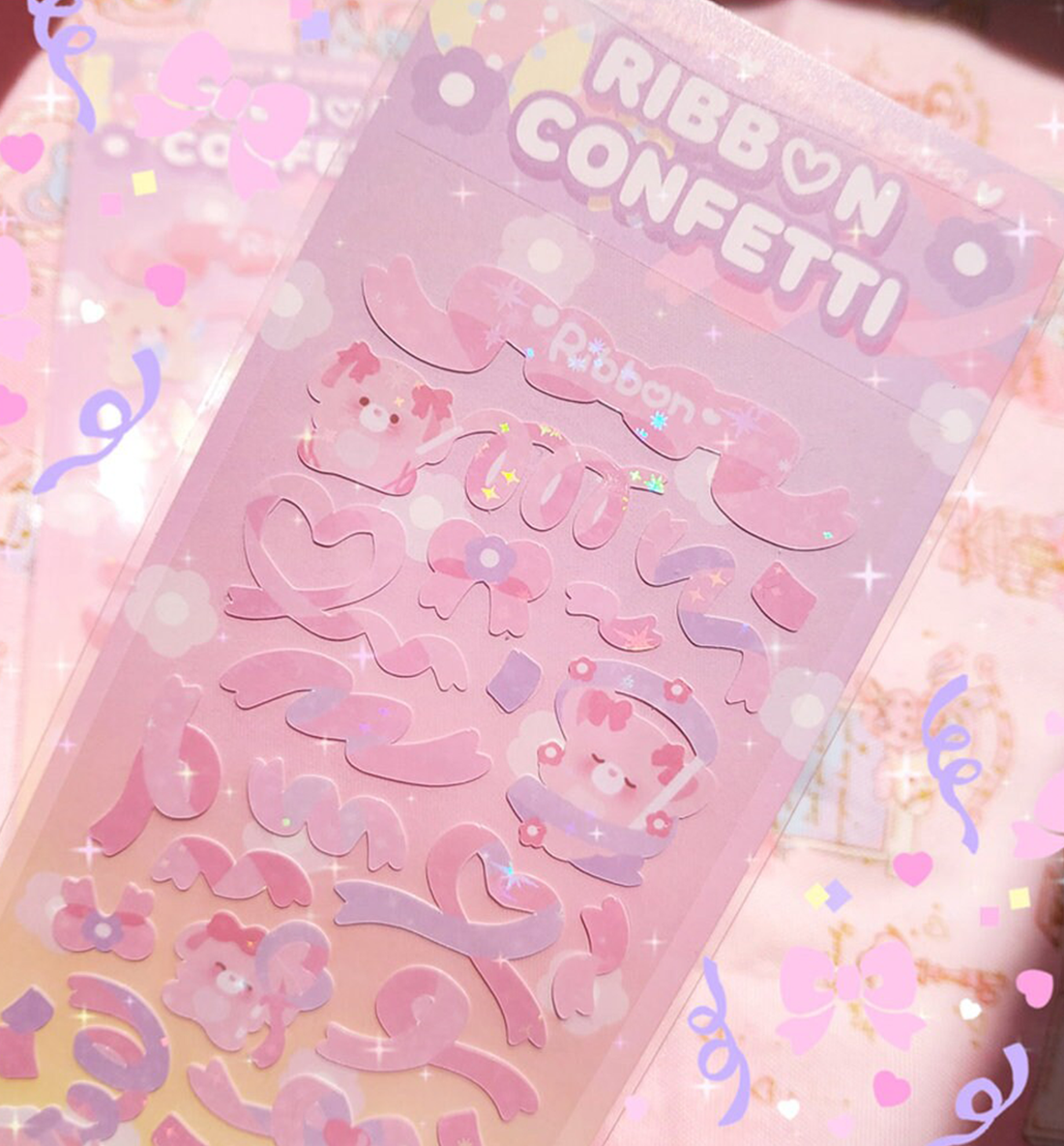 Ribbon Confetti Hologram Sticker