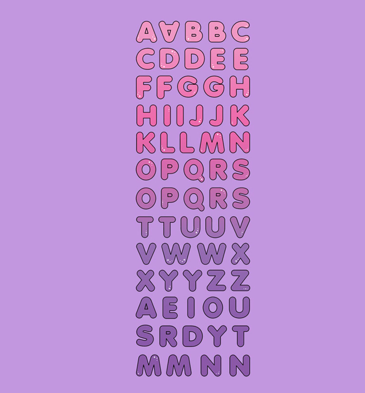 Alphabet Seal Sticker [Pink Purple]