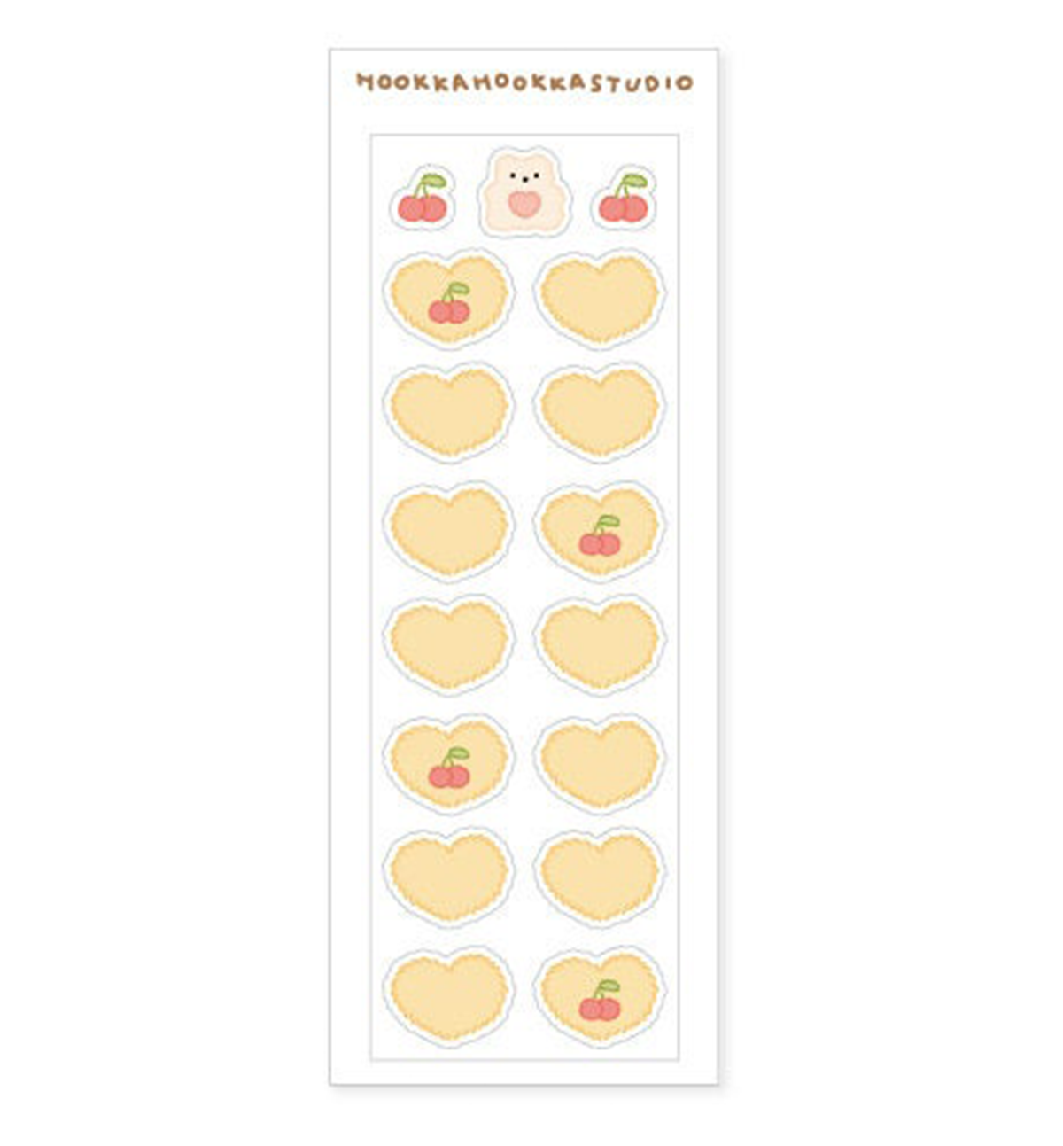 Heart Pom Pom Seal Sticker [Yellow]
