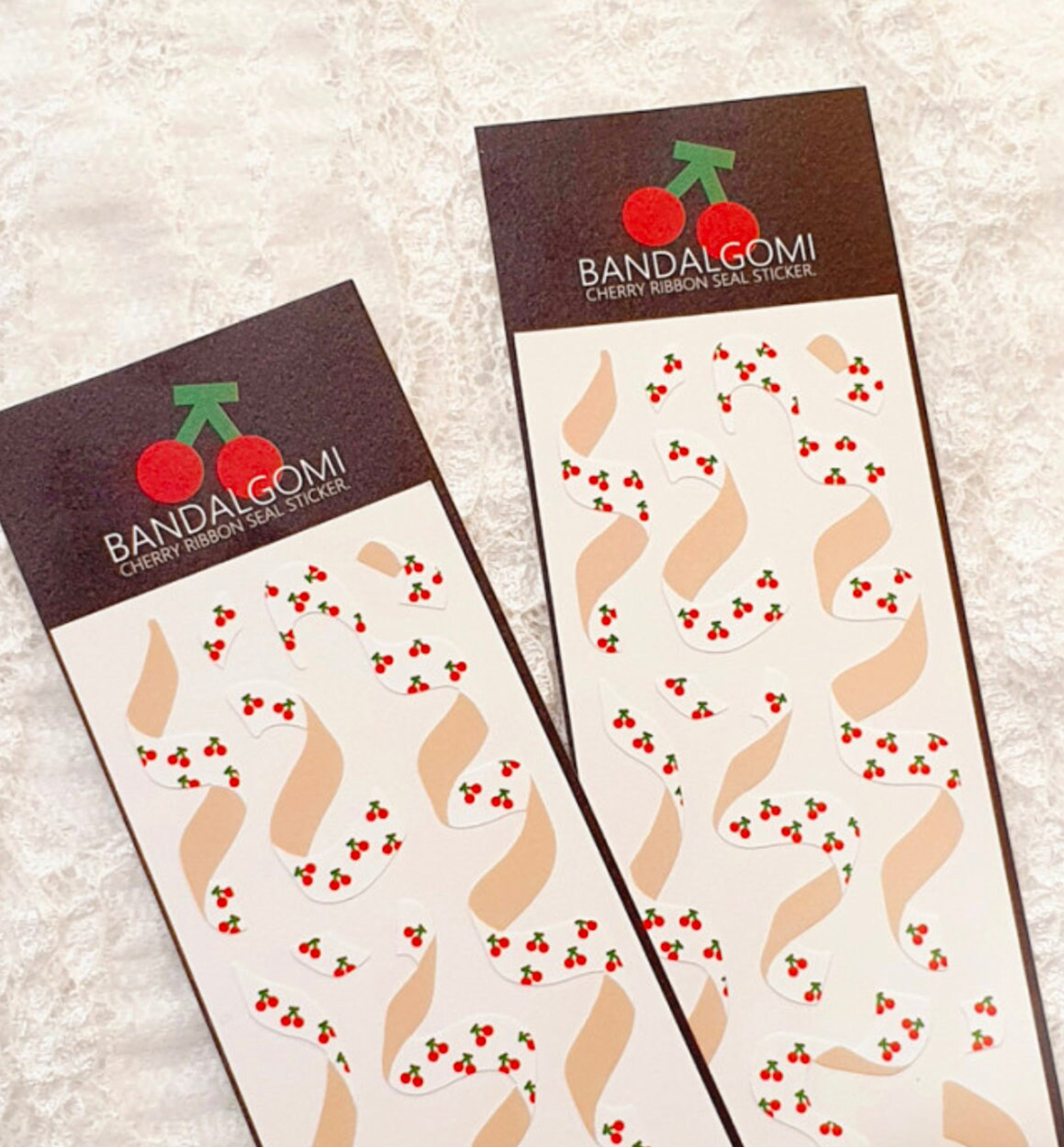 Cherry Ribbon White Seal Sticker
