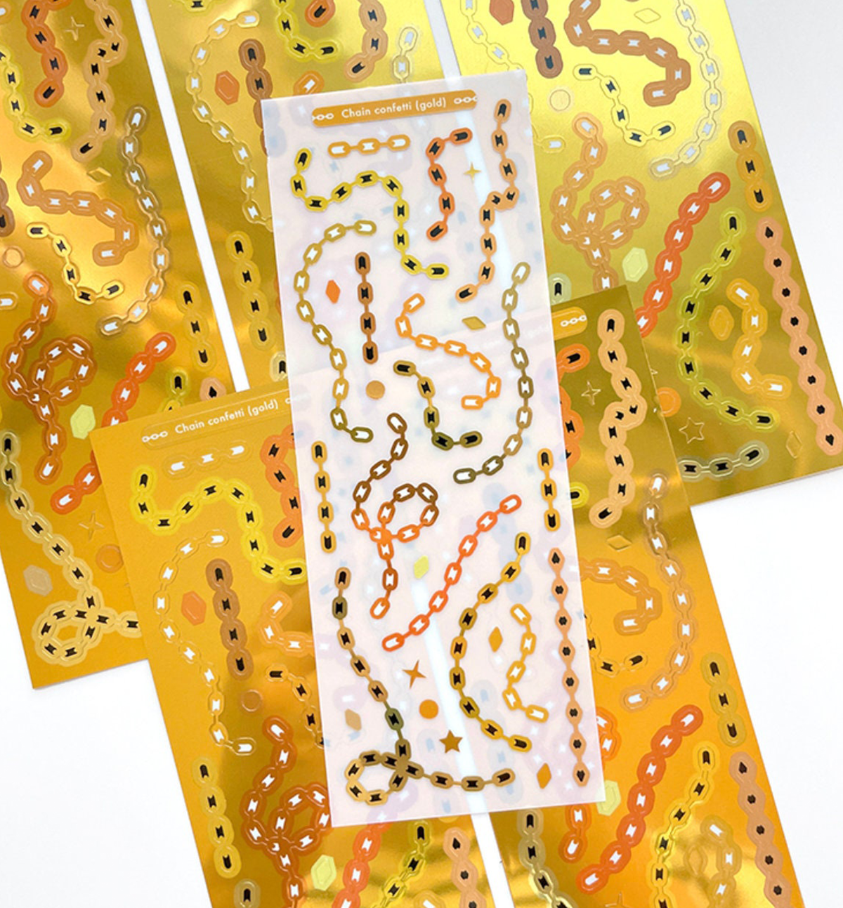 Chain Confetti Seal Sticker [Gold]