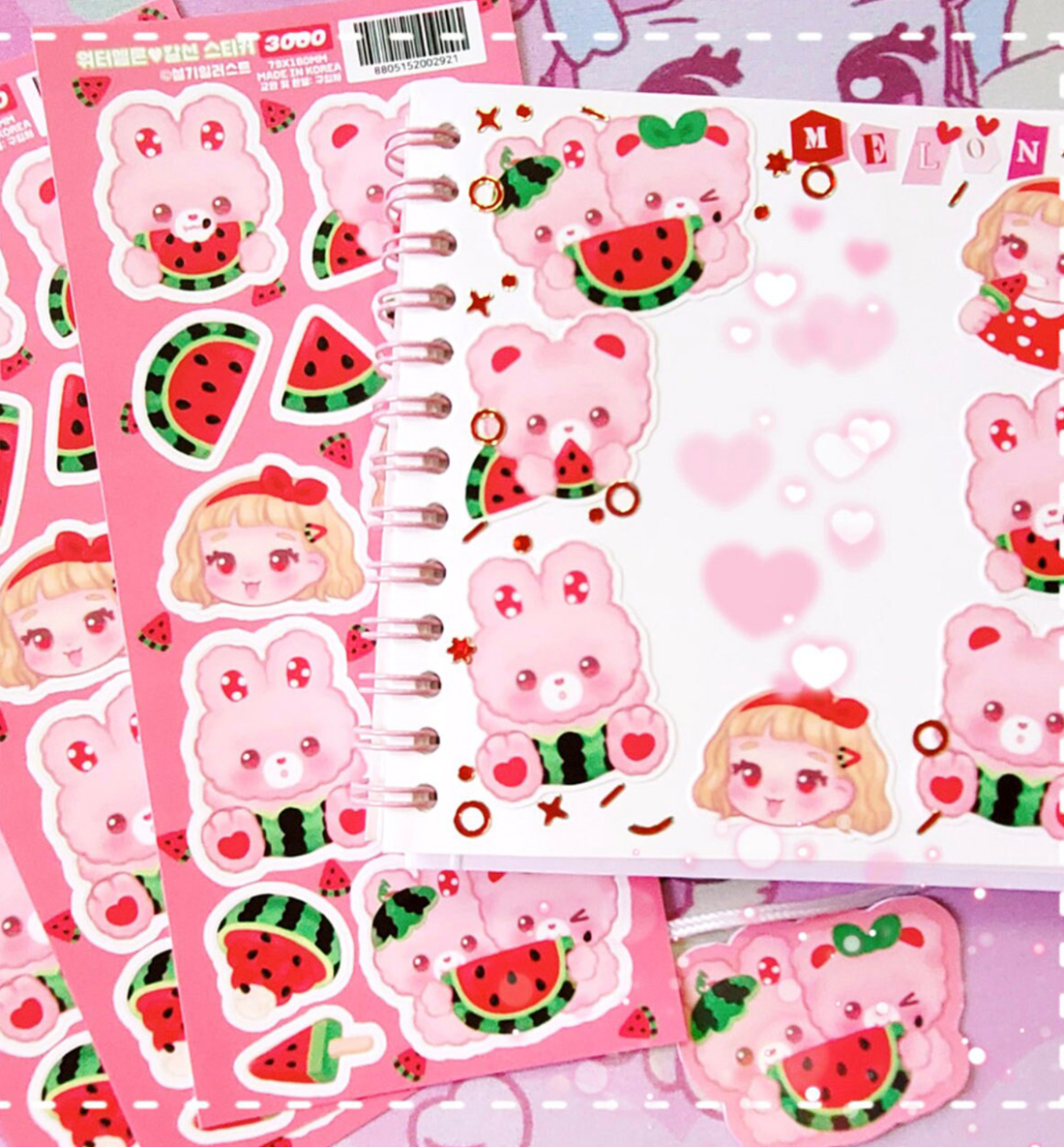 Watermelon & Bunny Seal Sticker