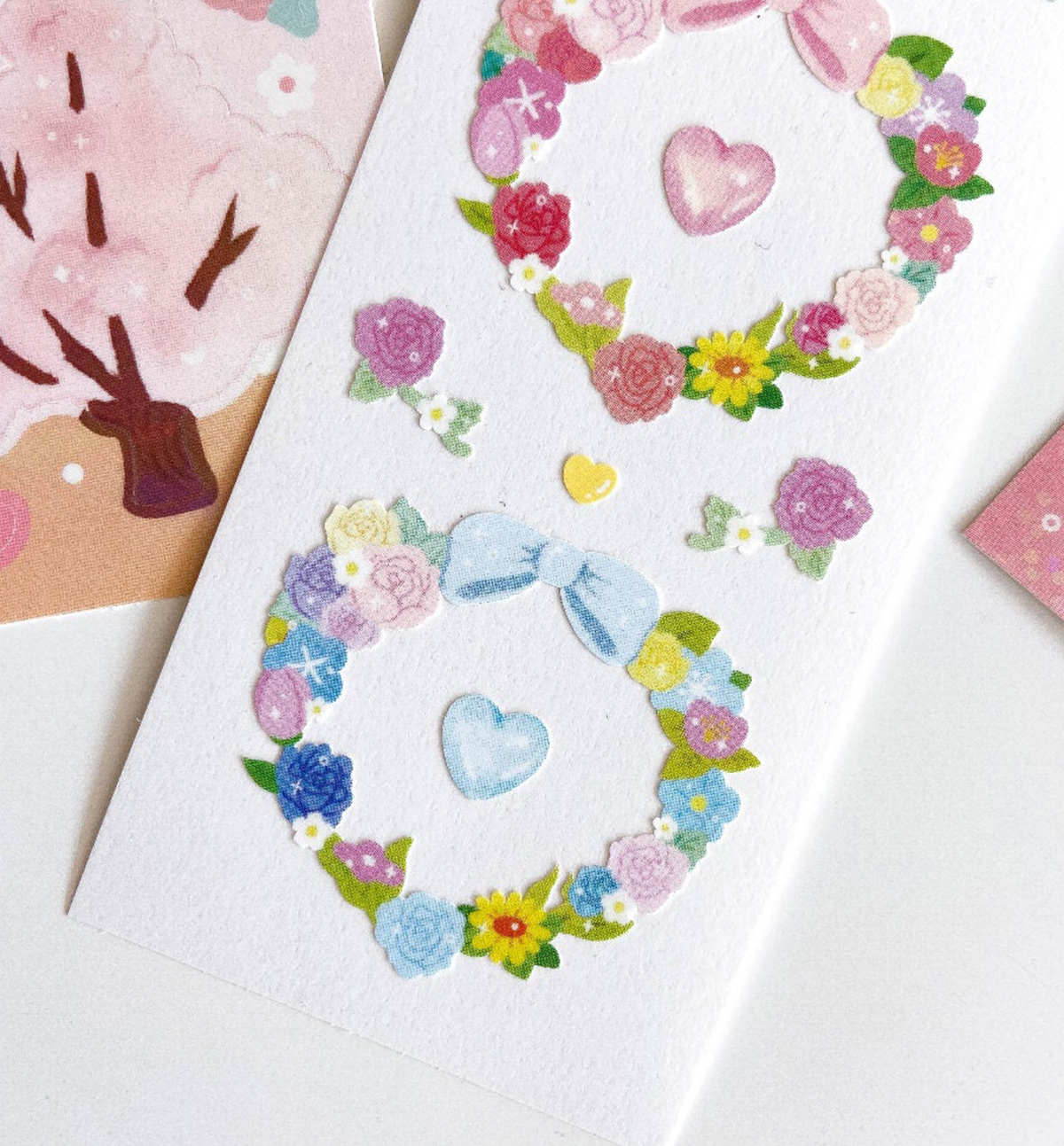 Flower Heart Frame Seal Sticker