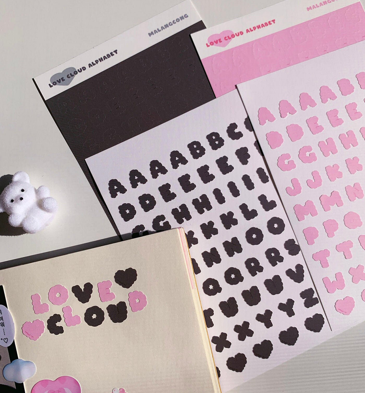 Cloud Alphabet Seal Sticker [4 Colors]