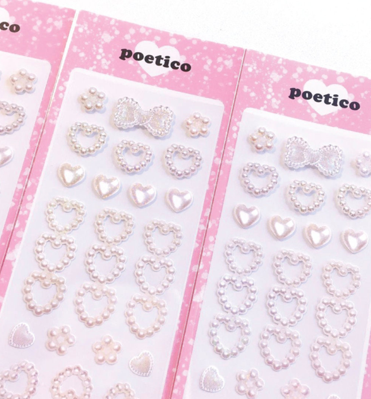 Heart Ring Pearl Seal Sticker [White]