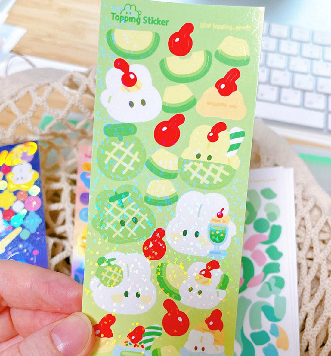 Melon Soda Topping Seal Sticker