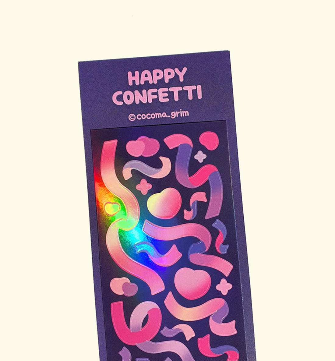 Long Confetti Seal Sticker [Pink Purple]