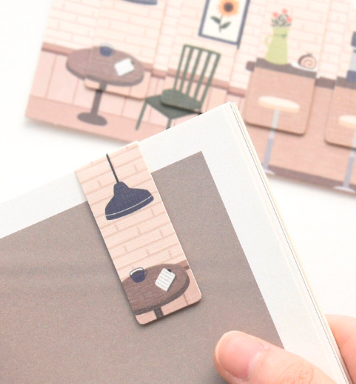 5 Cozy Cafe Magnetic Bookmark