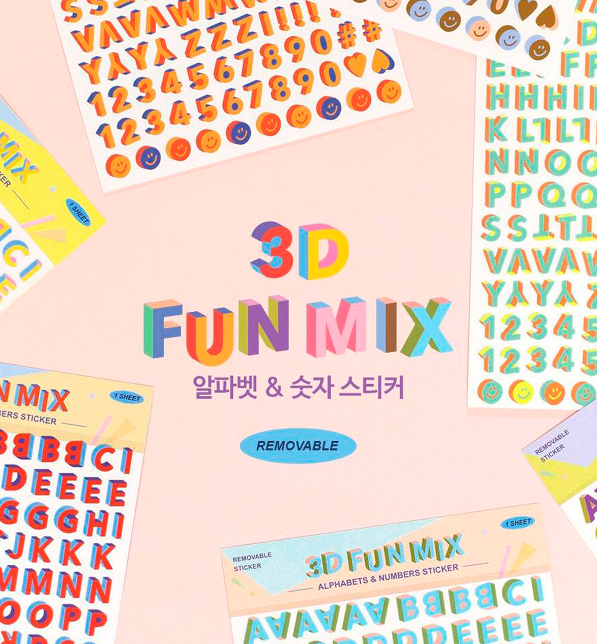3D Fun Mix Alphabet & Number Stickers
