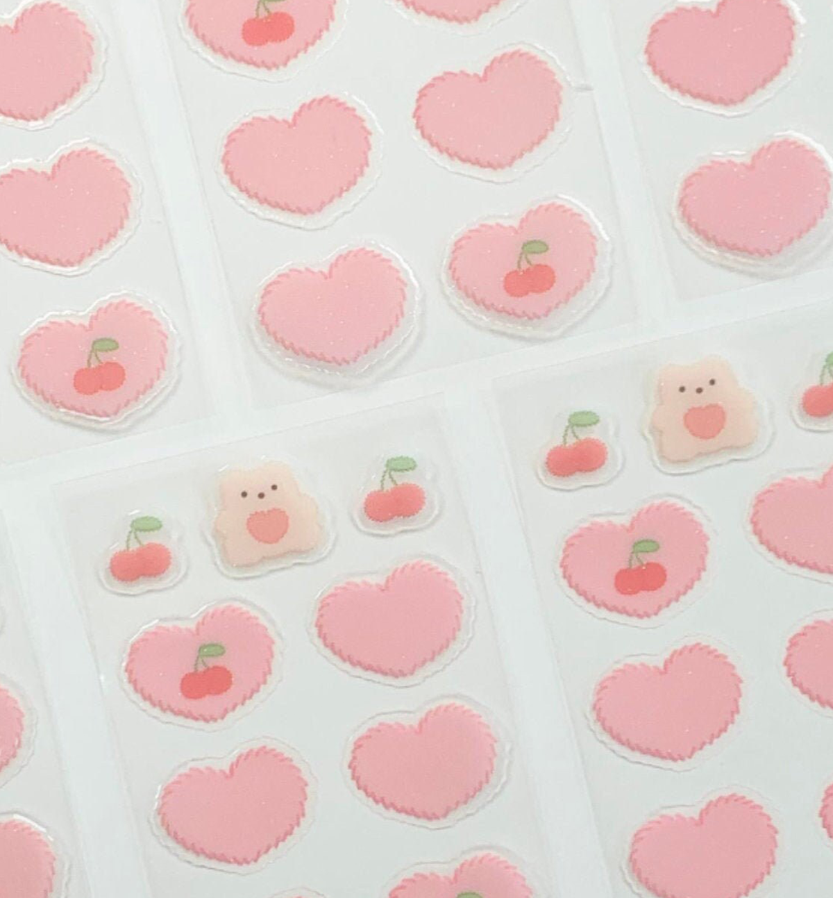 Heart Pom Pom Seal Sticker [Baby Pink]