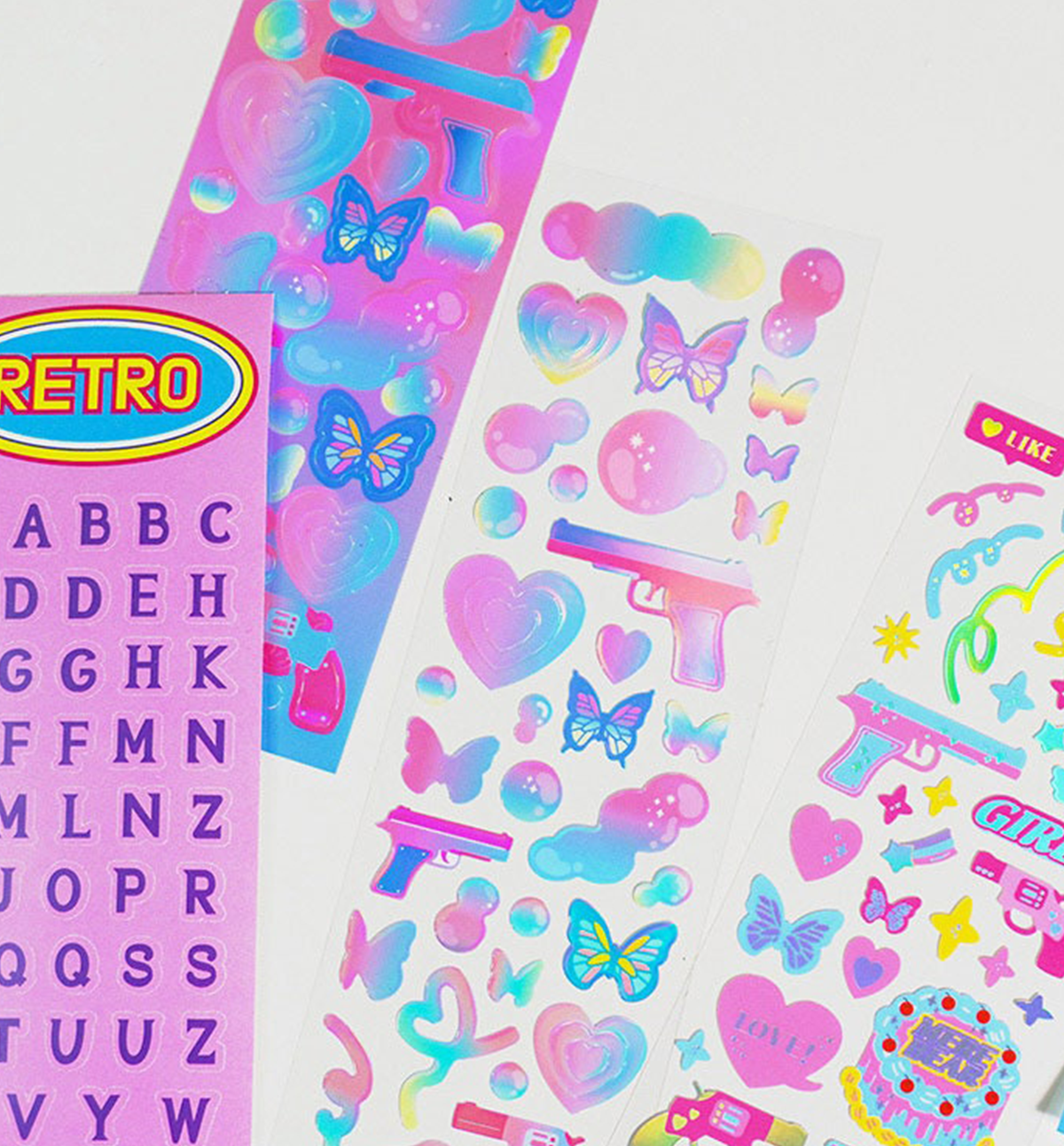 Pink & Blue Kitsch Pack [6 Stickers]