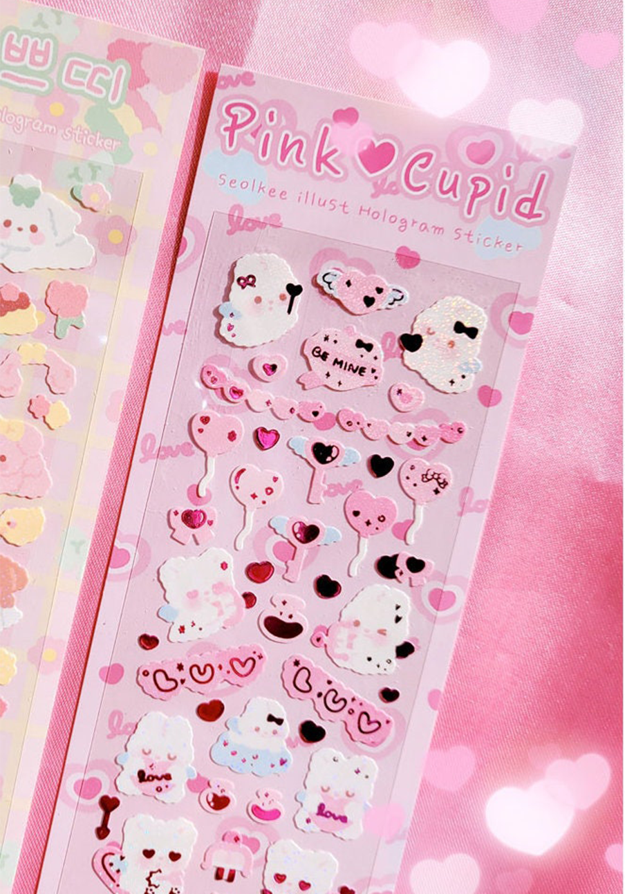 Pink Cupid Seal Sticker