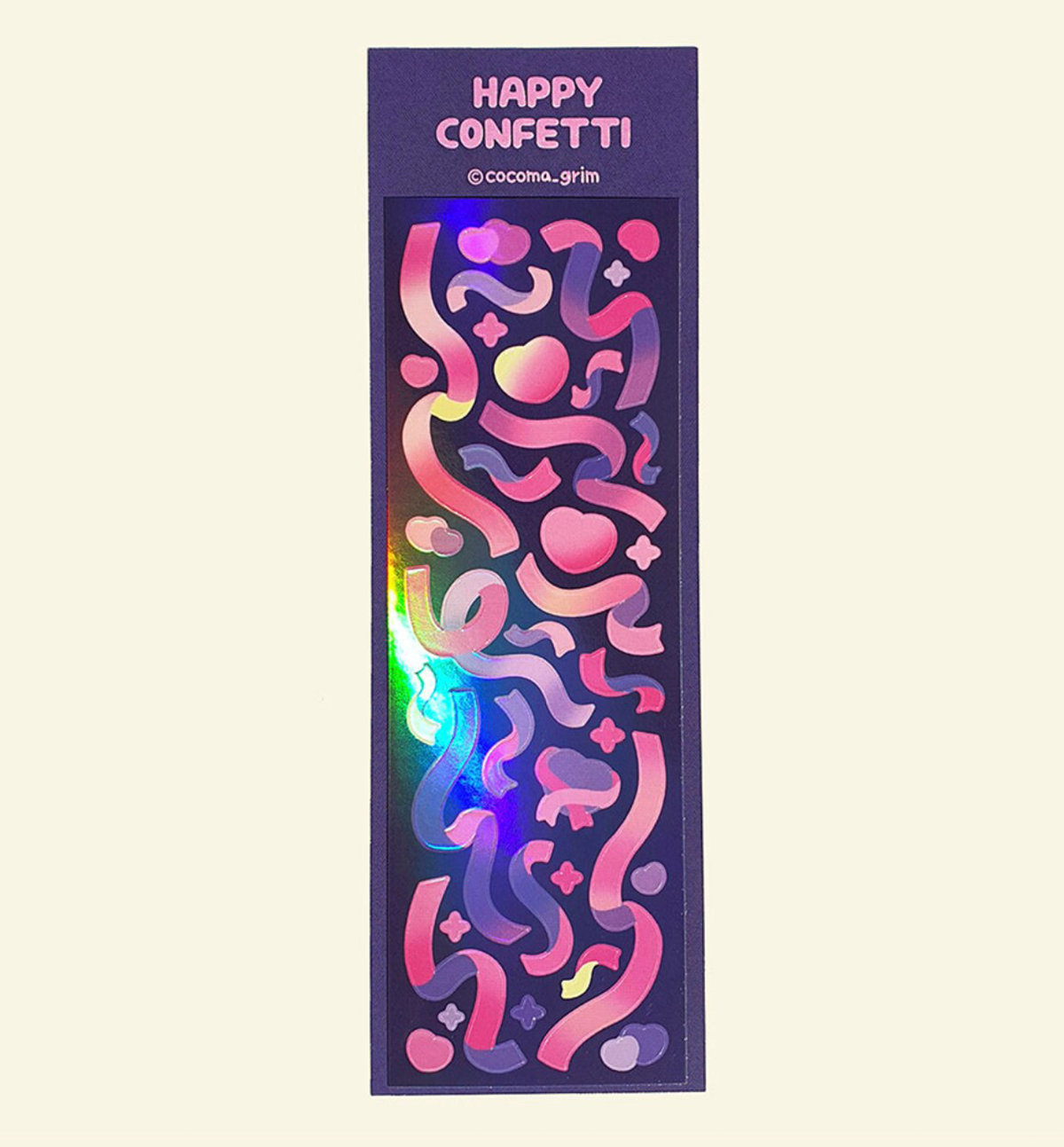 Long Confetti Seal Sticker [Pink Purple]