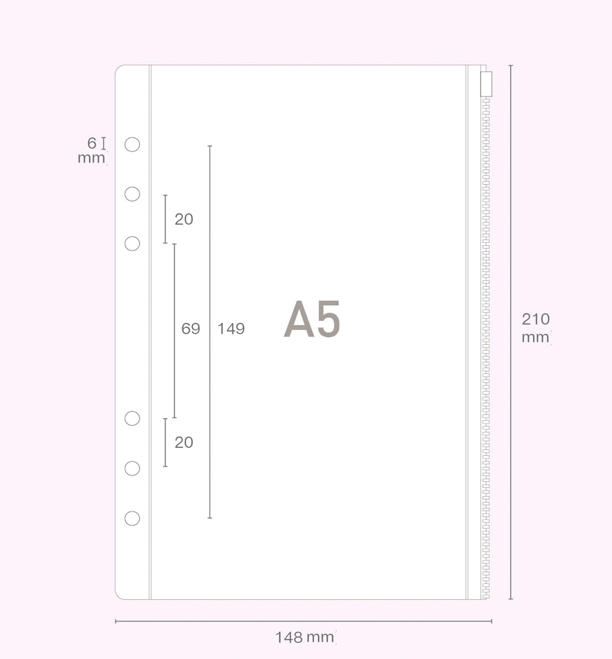 Zipper A5 A5 Clear Zipper Bag