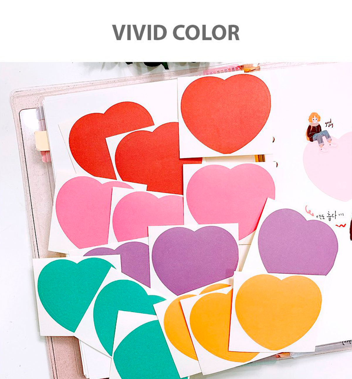 Colorful Heart Sticker [59x53mm]