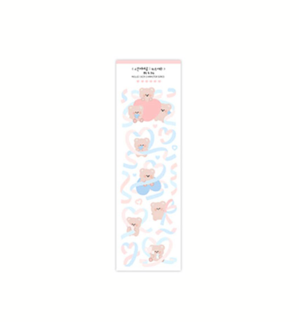 Ribbon Baby Bear Heart Attack Seal Sticker [Pack Of 8]