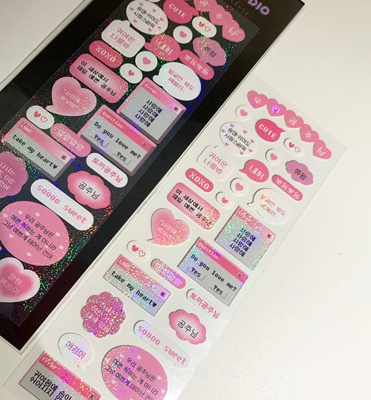 Bubble Text Seal Sticker [Korean and English]