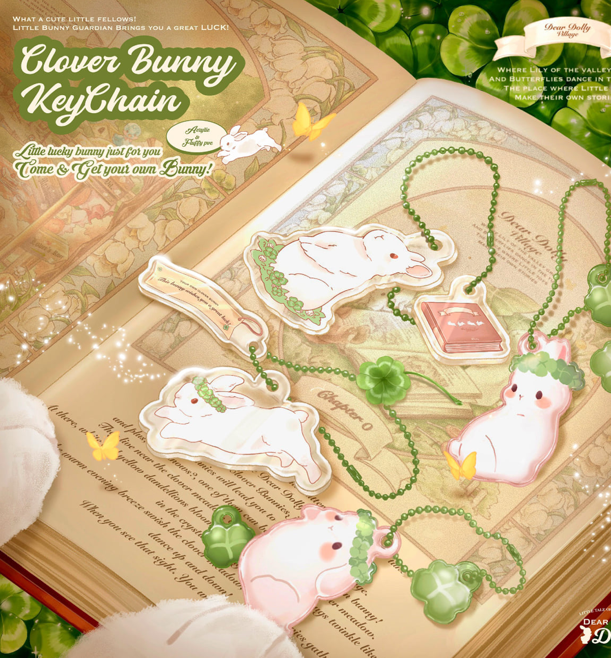 Clover Bunny Acrylic Planner Charm