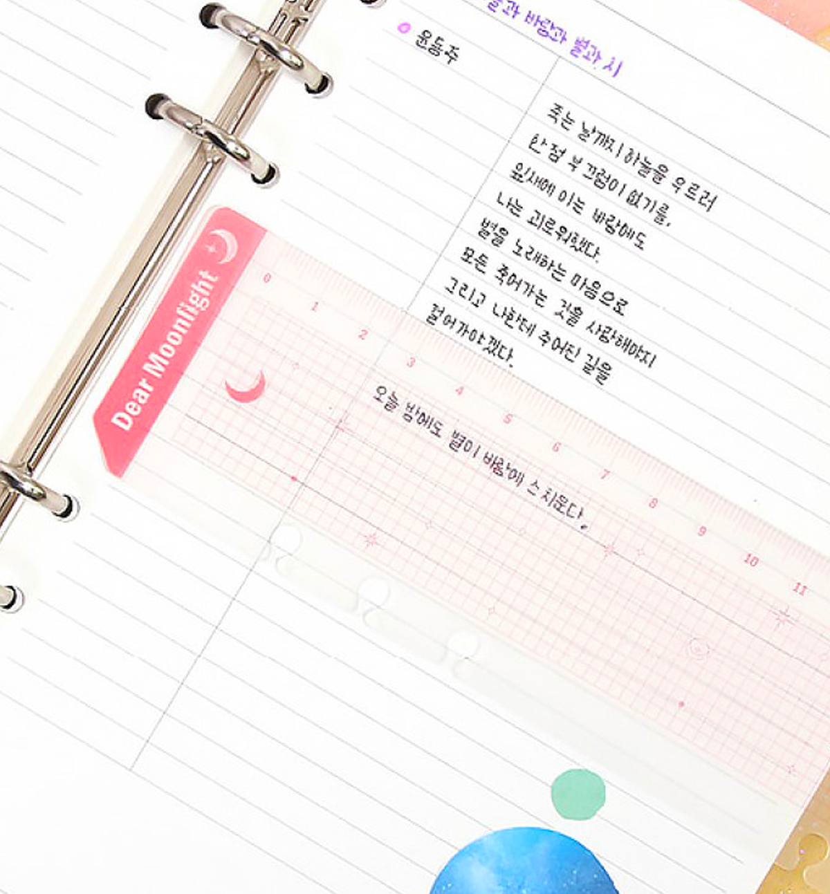 A5 Binder Ruler Marker Insert