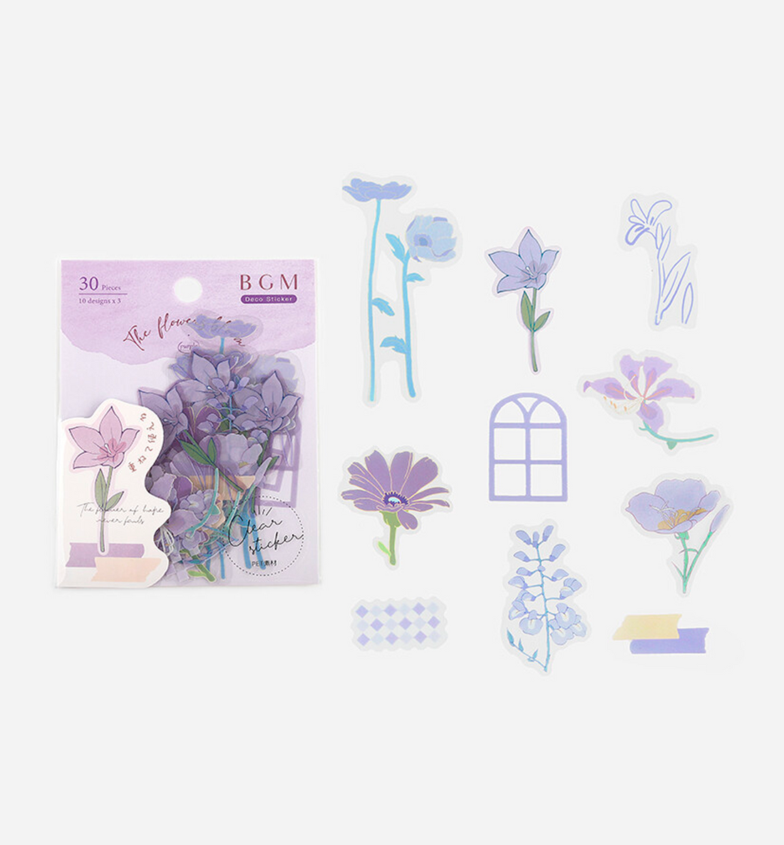 Purple Flower Blossom  Seal Sticker [Clear Sticker]