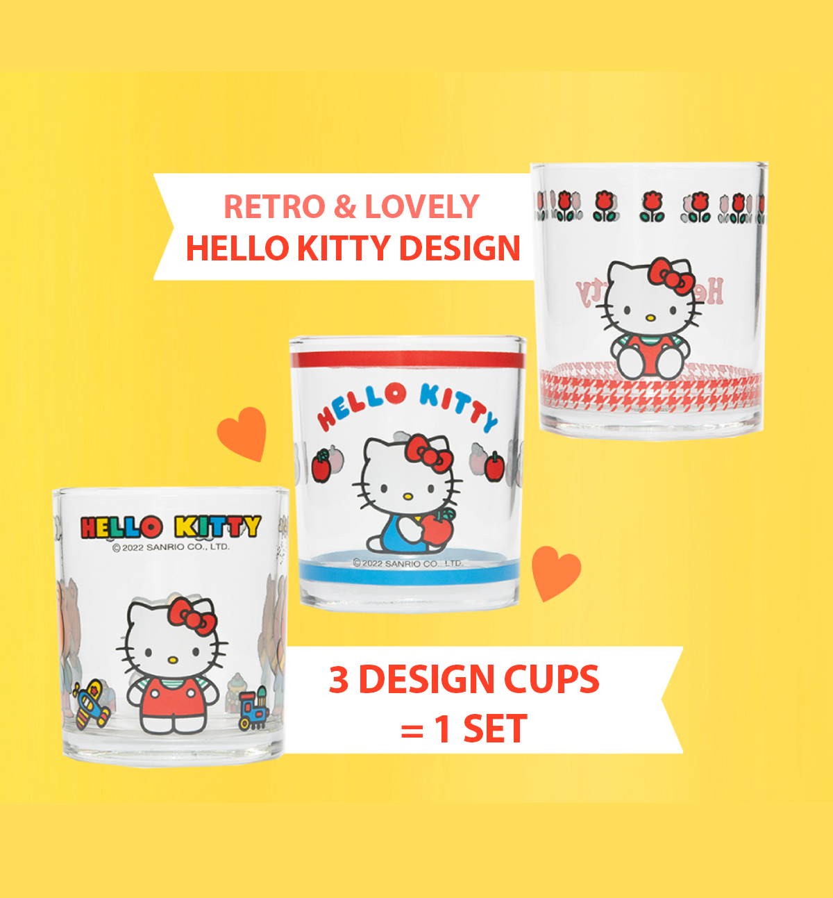 Hello Kitty Retro Cup Set