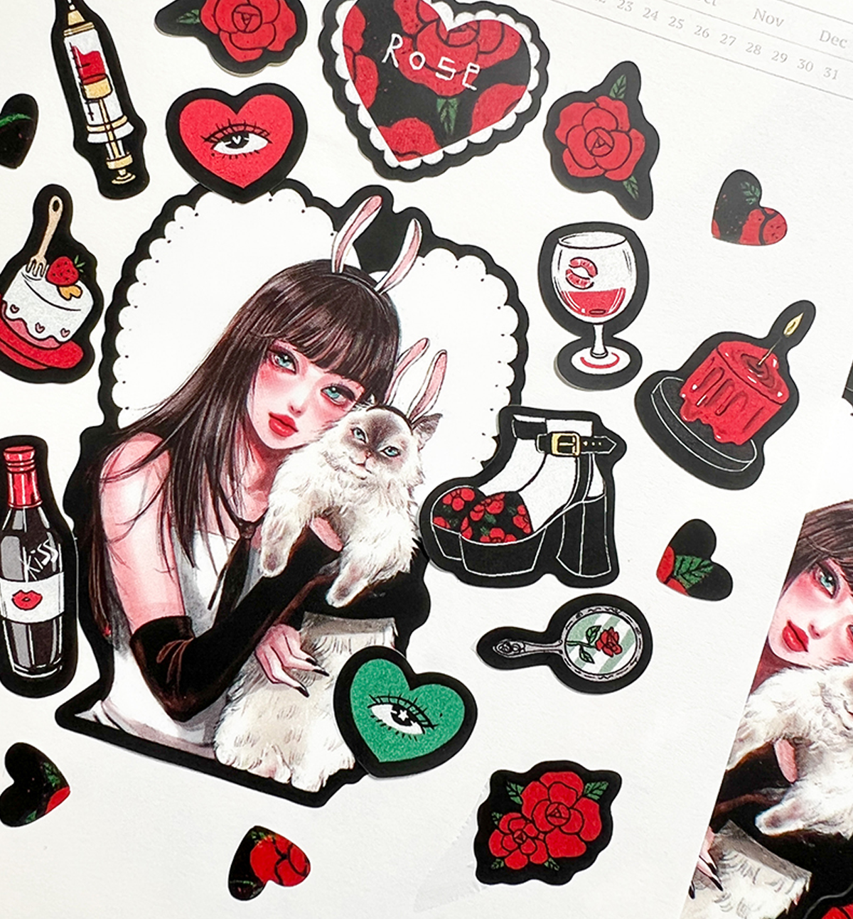 Rose Heart Seal Sticker