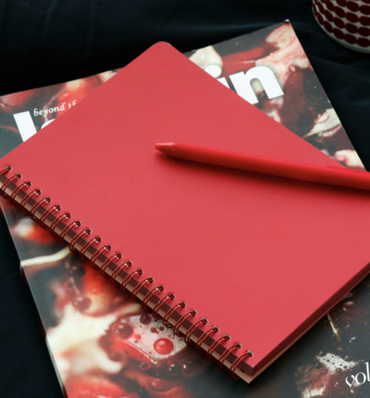 Spring Dots Notebook [Dark Red]
