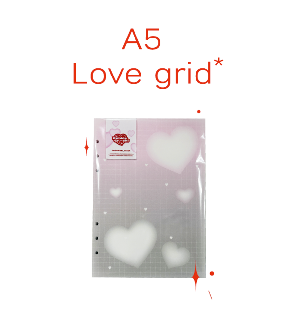 A5 Love Grid Paper Refill