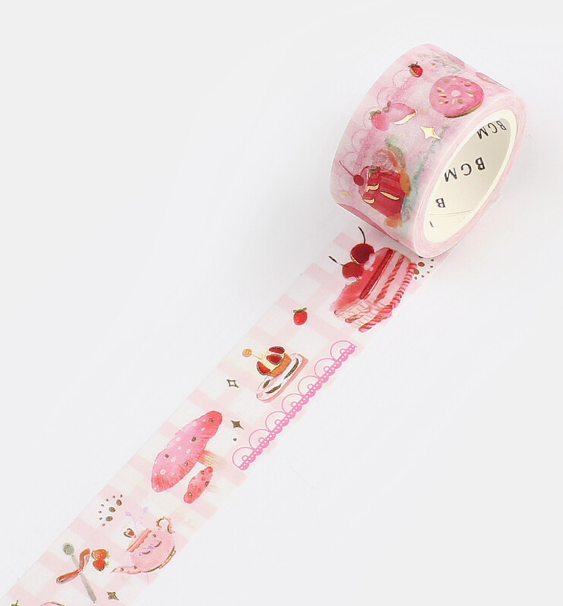 Tea Time Strawberry Washi Tape [Foil Stamping]