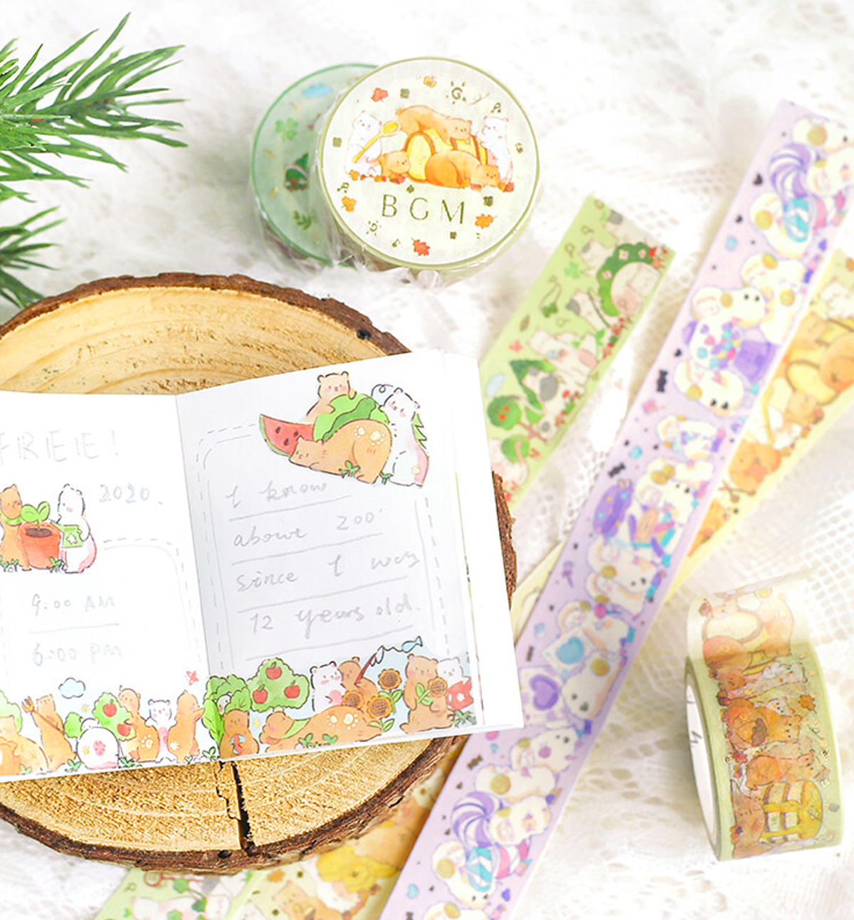 Animal Party Picnic Washi Tape [Foil Stamping]