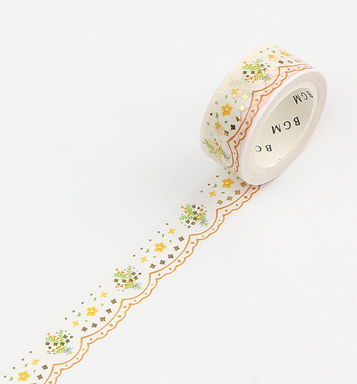 Lace Yellow Flower Washi Tape [Foil Stamping]