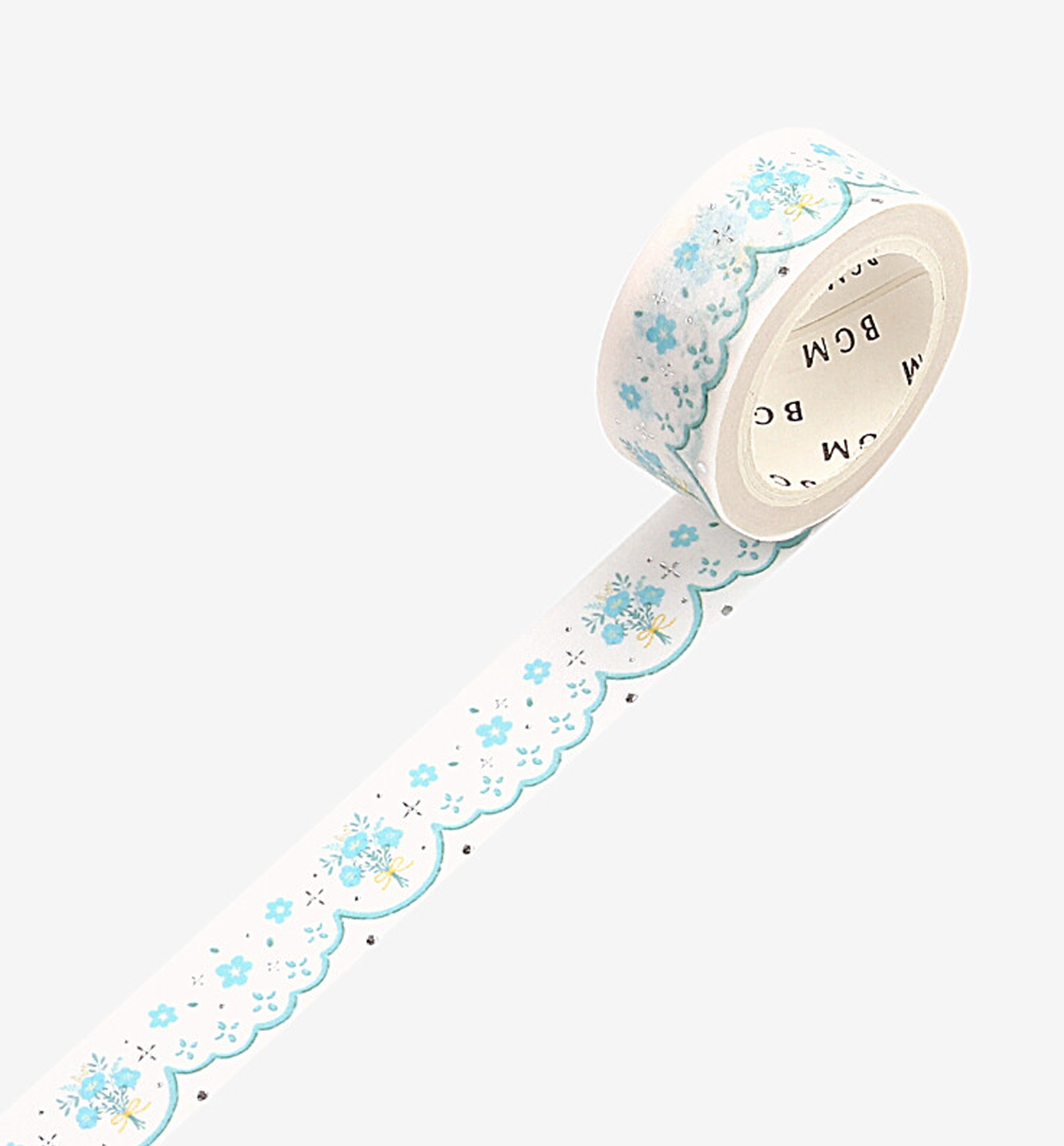Lace Blue Flower Washi Tape [Foil Stamping]