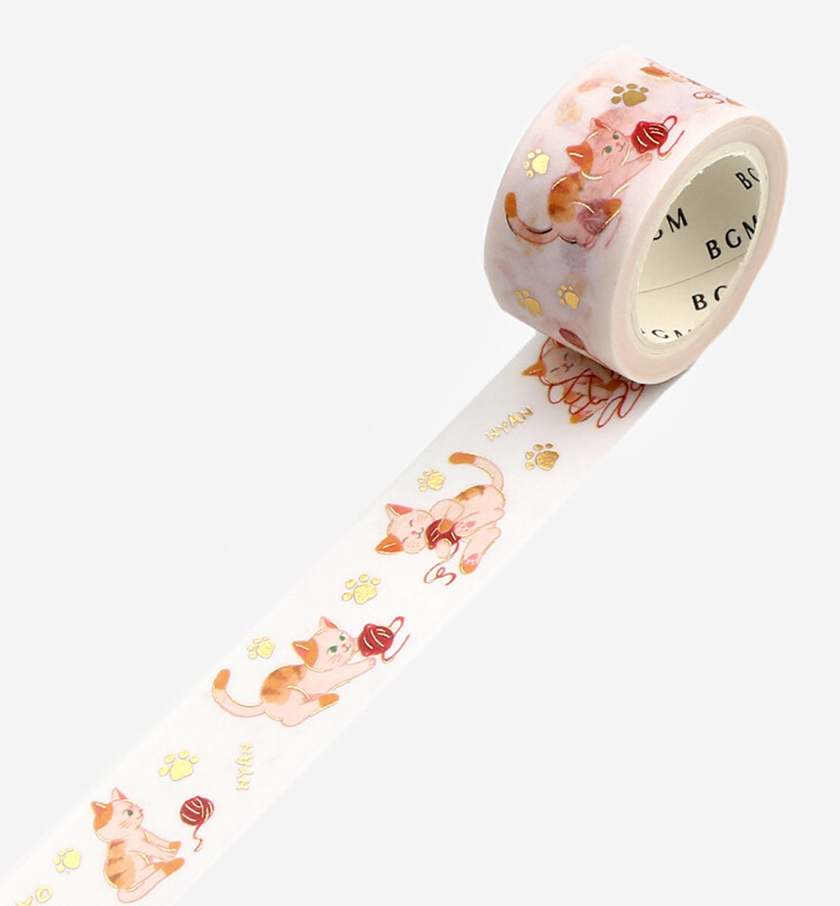 Cat and Ball of Yarn Washi Tape [Foil Stamping]