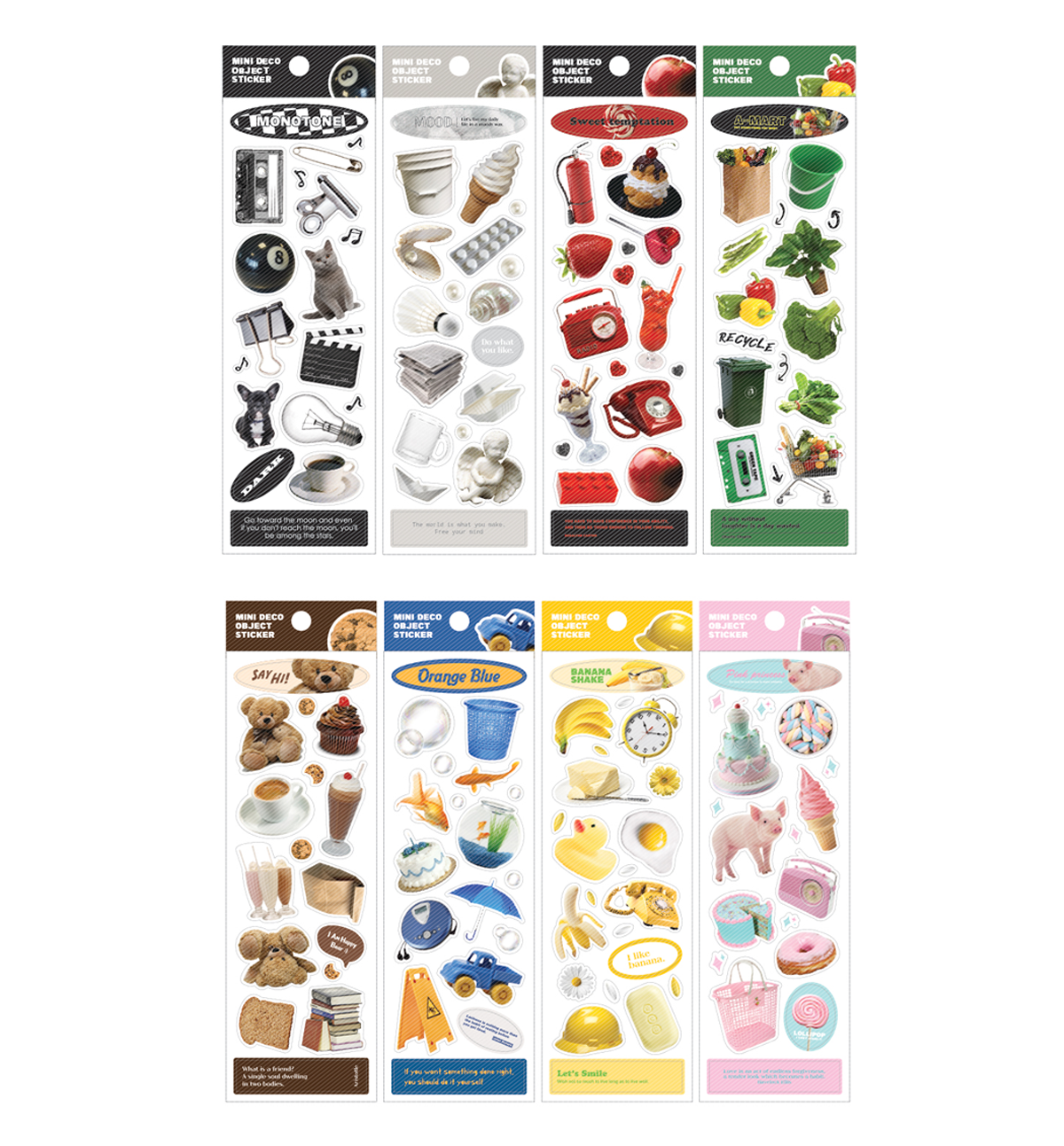 Mini Deco Object Sticker Pack [8 Sheets]