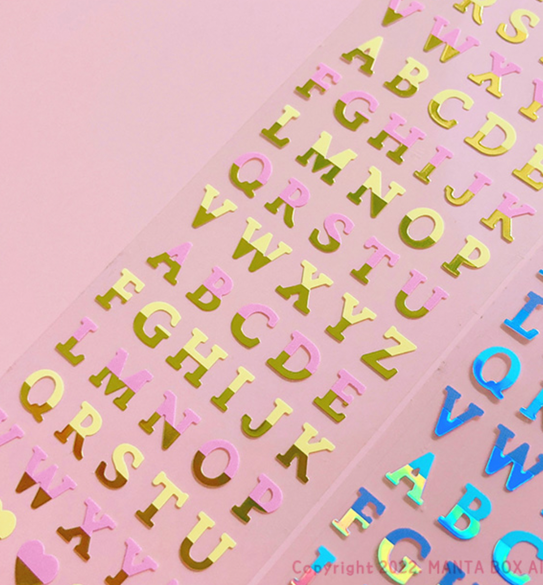 Twinkle Alphabet Seal Sticker [Half & Half Gold]