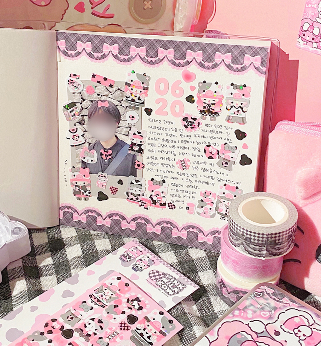 New Pink Cow Seal Sticker