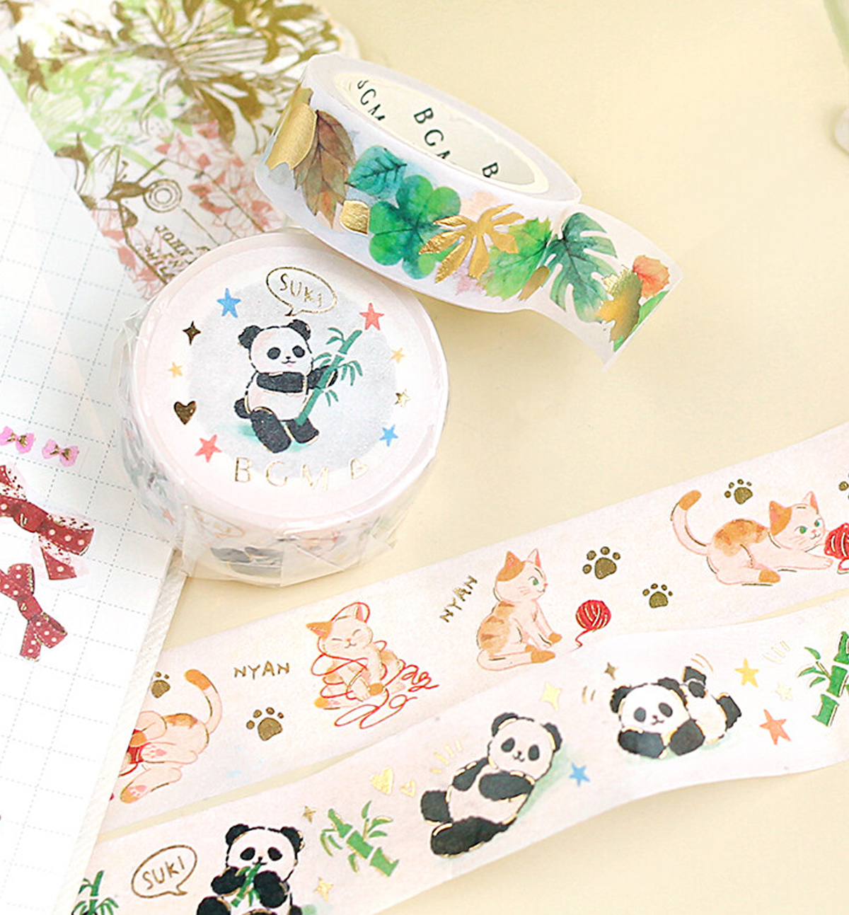 Cat and Ball of Yarn Washi Tape [Foil Stamping]