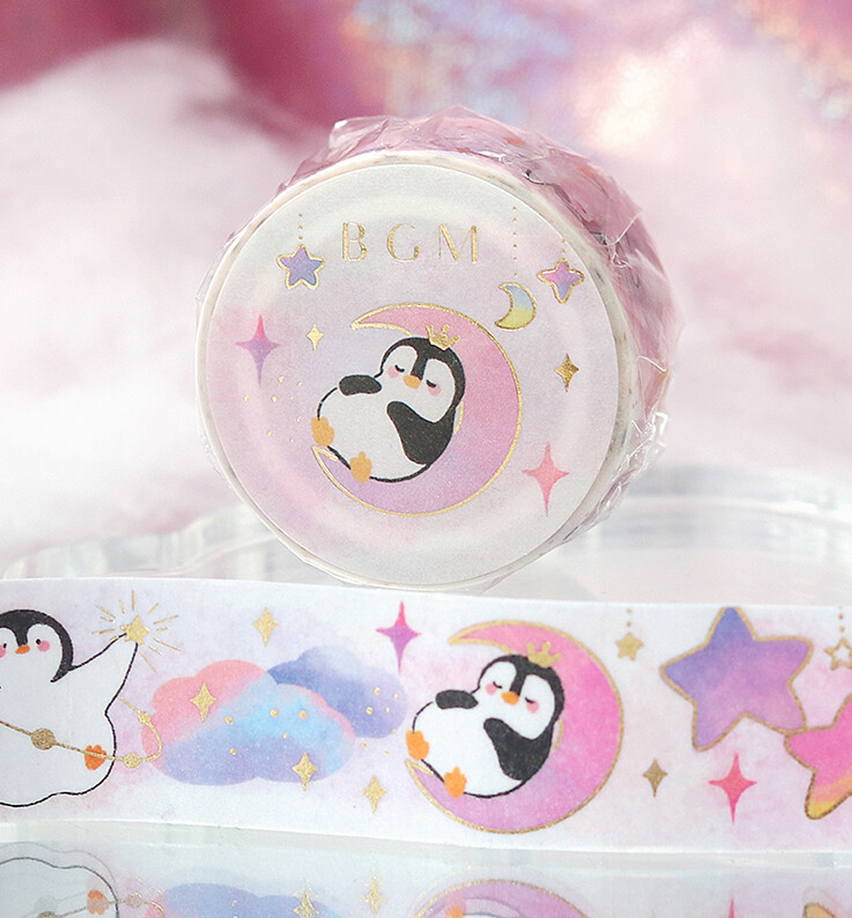 Penguin Village Star & Moon Washi Tape [Foil Stamping]