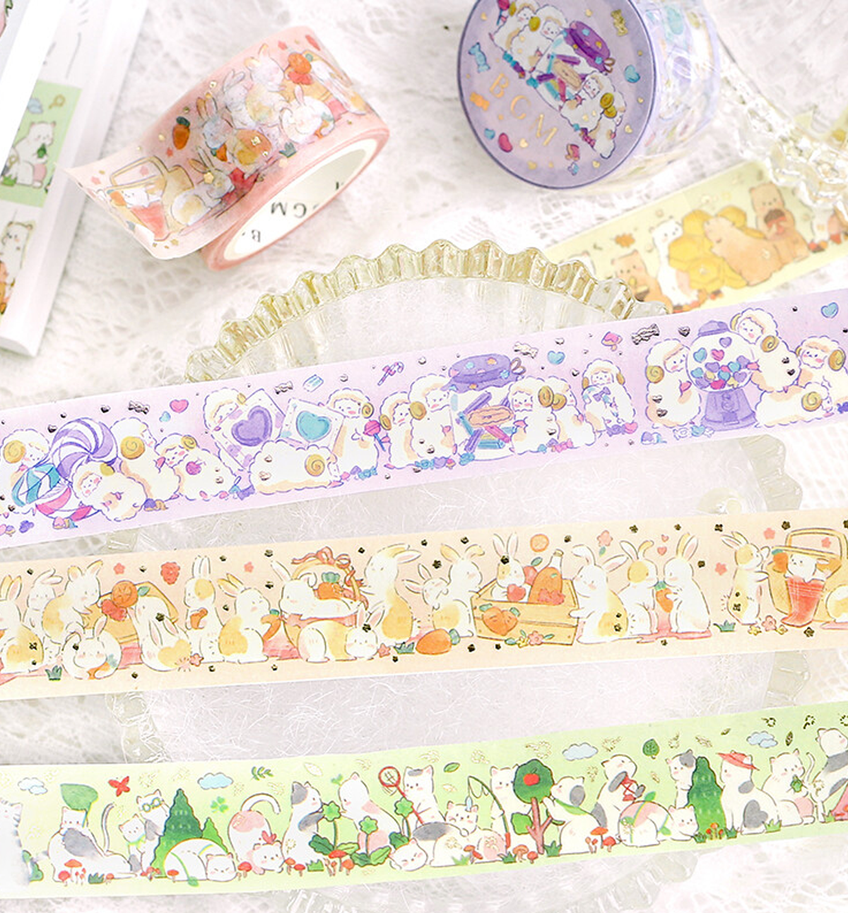 Animal Party Candy Washi Tape [Foil Stamping]